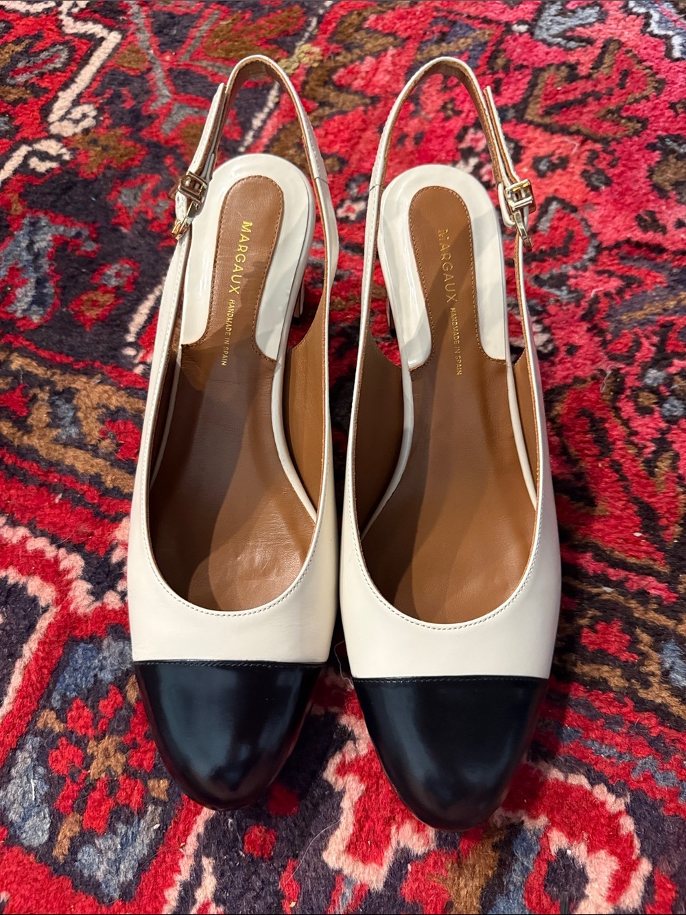 Margaux Cluny Two-Tone Black & Cream Slingback Pumps